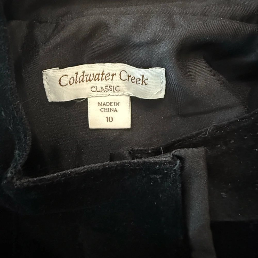 Coldwater Creek Black Velvet Jacket. Size 10.
